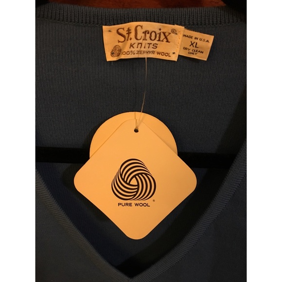 NWT St. Croix Men's Zephyr Wool V-Neck Sweater - Picture 4 of 7